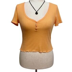 Planet Gold NWT Orange Cropped Top Juniors M